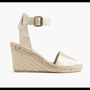 Metallic Suede Espadrille Sandal Wedges J Crew 10